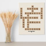 Personalized Family Scrabble Wooden Framed Canvas Wall Art, Customized Crossword Wall Art - Scrabble Letters for Wall Decor, Living Room Decor ENQU