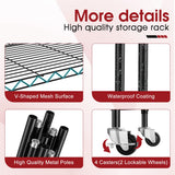 Homtura 6-Tier Rolling Storage Shelves, 14" D x 24" W x 71" H Adjustable Space-Saving Wire Rack Shelving, 750 lbs Capacity Heavy Duty Metal Shelving with Wheels for Garage, Closet, Kitchen Homtura