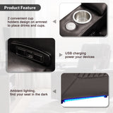 Merax Electric Recliner Chair with USB Charge Port, 360 Swivel Tray Table, Hand in-Arm Storage, and Cup Holders, Ambient Lighting - Ambient Lighting Gaming Recliner Chair Home Theater Seating (Brown) Merax