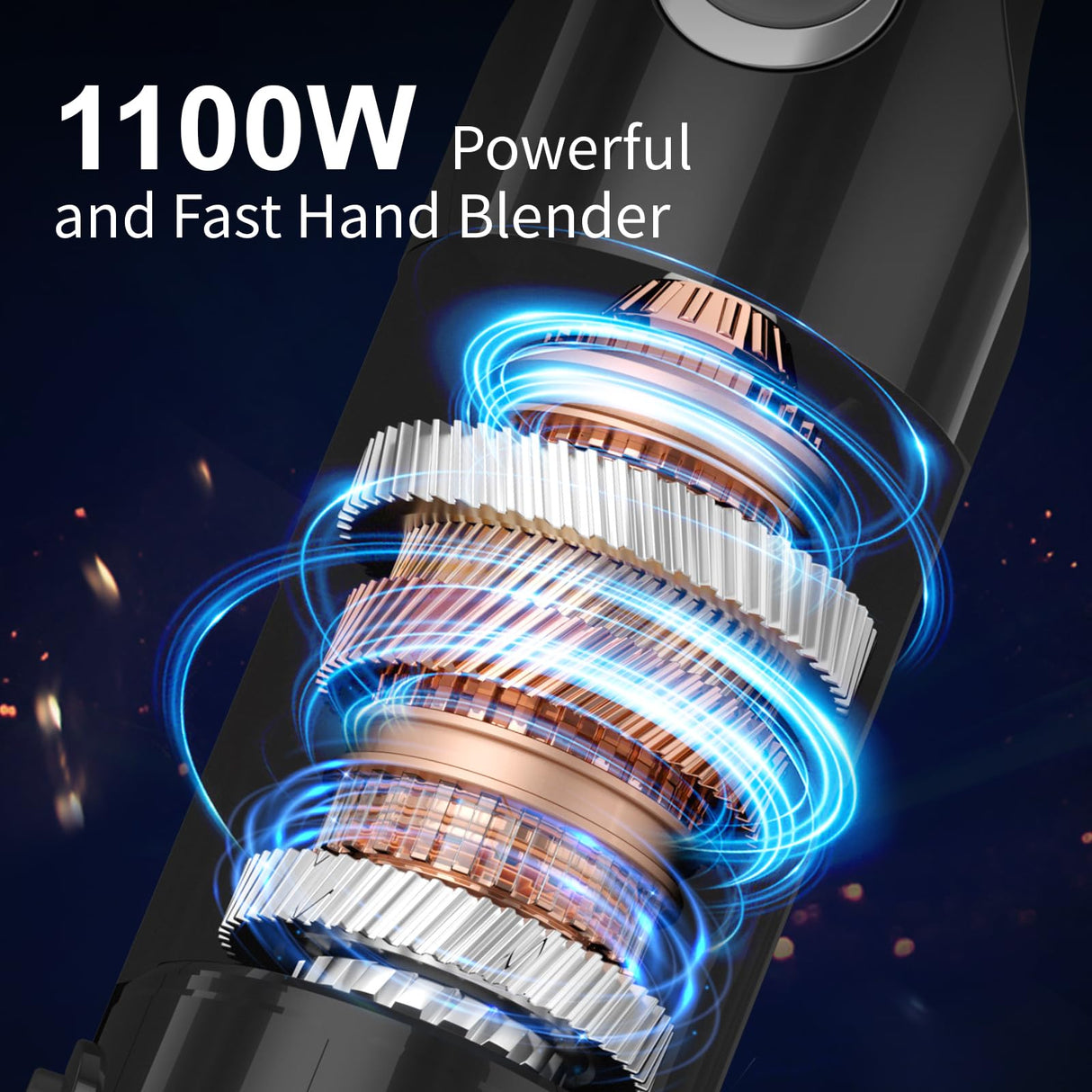 Immersion Blender 5 in 1 Handheld Blender - 1100W Scratch Resistant Blender Stick, 12 Speed and Turbo Boost Hand Blender with Chopper,Beaker,Whisk and Milk Frother for Milkshake Puree Smoothie Food CEUKOZ