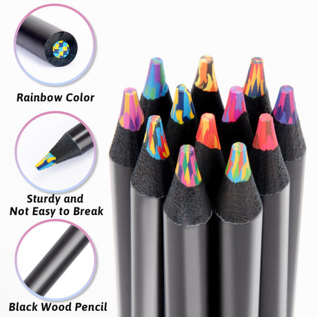 Yangmei 12 Colors Rainbow Pencils, Easter Basket Stuffers for Teens, Gifts for Teens Girl Stuff, Art Supplies for Kids 9-12, Gifts for 5-12 Year Old Girl, Arts and Crafts for Kids Ages 8-12 Yangmei