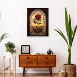 DOMROM Framed Paint by Numbers Kit for Adults Beginners with Wooden Easel, DIY Rose Paint by Number Kit on Canvas, DIY Oil Painting Kits for Home Wall Decor Gift 12x16inch DOMROM