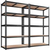 REIBII 35.55"W x 72"H x 16"D Storage Shelves 72"H Garage Shelving Heavy Duty 2020LBS 5 Tier Adjustable Metal Shelving Unit for Garage Shelves Utility Rack Shelf for Basement Pantry Closet Shelves,2P REIBII