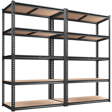 REIBII 35.55"W x 72"H x 16"D Storage Shelves 72"H Garage Shelving Heavy Duty 2020LBS 5 Tier Adjustable Metal Shelving Unit for Garage Shelves Utility Rack Shelf for Basement Pantry Closet Shelves,2P REIBII