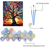 AALBLAC Paint by Numbers Kit for Adults Beginners - Stained Glass Tree of Life Paint by Number Canvas, DIY Acrylic Easy Tree Oil Painting for Gift Home Wall Decor 16 X 20 Inch AALBLAC