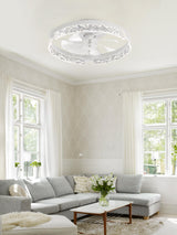 ZMISHIBO Ceiling Fans with Lights and Remote, 18 Inch Flush Mount Fan Light, 6 Speeds, 3CCT, Dimmable, Low Profile Ceiling Fan, Modern Ceiling Fan with Light for Bedroom and Living Room, White ZMISHIBO