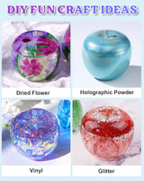 LET'S RESIN Resin Molds Jar, Apple Shaped Life-Size Silicone Jar Molds for Resin with Lid Stem, Fruit Ornaments Epoxy Resin molds for Resin Crafts, Resin Art, Christmas Decor, Gifts LET'S RESIN