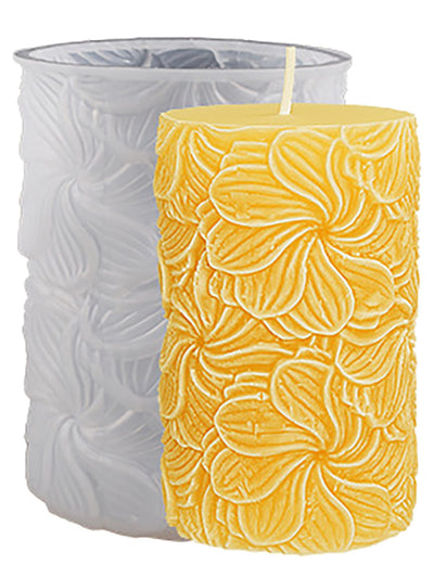 Flower Petal Cylinder Candle Mold - Resin Casting Silicone Molds for Home Decor & Candle Making Wave Spiral Mold