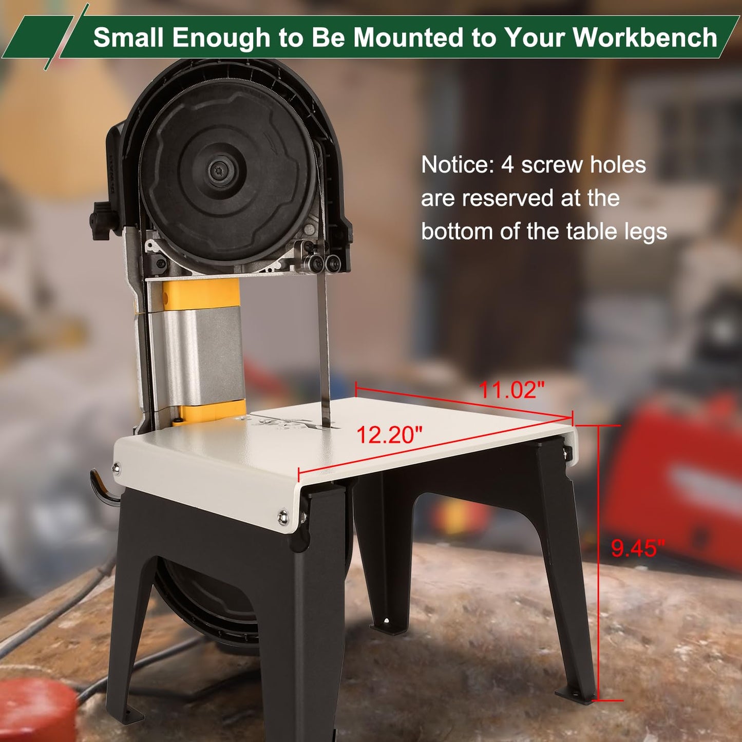 DITKOK Band Saw Stand Portable Vertical Table Alloy Steel Base for DeWalt Band Saw, for Milwaukee for Band Saw, Powder Coated, with legs - WoodArtSupply