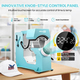 AKEYDIY 3-in-1 Auto Cap Heat Press Machine, Hat Heat Press with 3pcs Replaceable Heating Pads, Automatic Release&Press Knob-Style Digital Control Panel, DIY Sublimation Caps T-Shirts Bags AKEYDIY