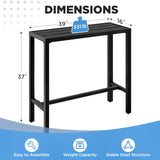 Yaheetech Outdoor Bar Table, 39'' Square Bar Height Dining Table with Weather Resistant Waterproof Top, Outdoor Furniture for Hot Tub, Garden, Patio, Pool Deck, Lawn, Poolside Black Yaheetech