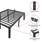 ROIL 16 Inch King Bed Frame with Rounded Corner and Headboard Hole Mattress Retainers 3500LBS Metal Heavy Duty Steel Slats No Box Spring Needed Platform Noise-Free Easy Assembly ROIL