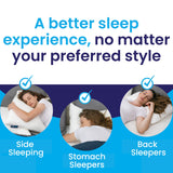 Sidney Sleep Bed Pillow for Side and Back Sleepers - Adjustable Filling - Memory Foam Pillow for Neck and Shoulder Pain - Customizable Loft - Queen Size - Additional Foam Bag Included (Grey) Sidney Sleep