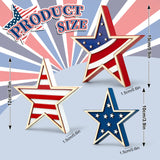 Whaline 4th of July Star Table Decor Patriotic Embossed Stars Stripes Wooden Sign American Flag Tiered Tray Table Centerpiece Farmhouse Wood Block Tabletop for Independence Day Memorial Day, 3Pcs Whaline