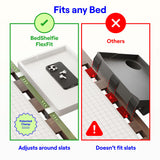 BedShelfie Bedside Shelf for Bunk Bed & Top Bunk, College Dorm Room Essentials, Loft Nightstand, Floating Bed Side Table Tray Storage, Dorm Room Decor by Smallish - (Flexfit Model, White) BedShelfie