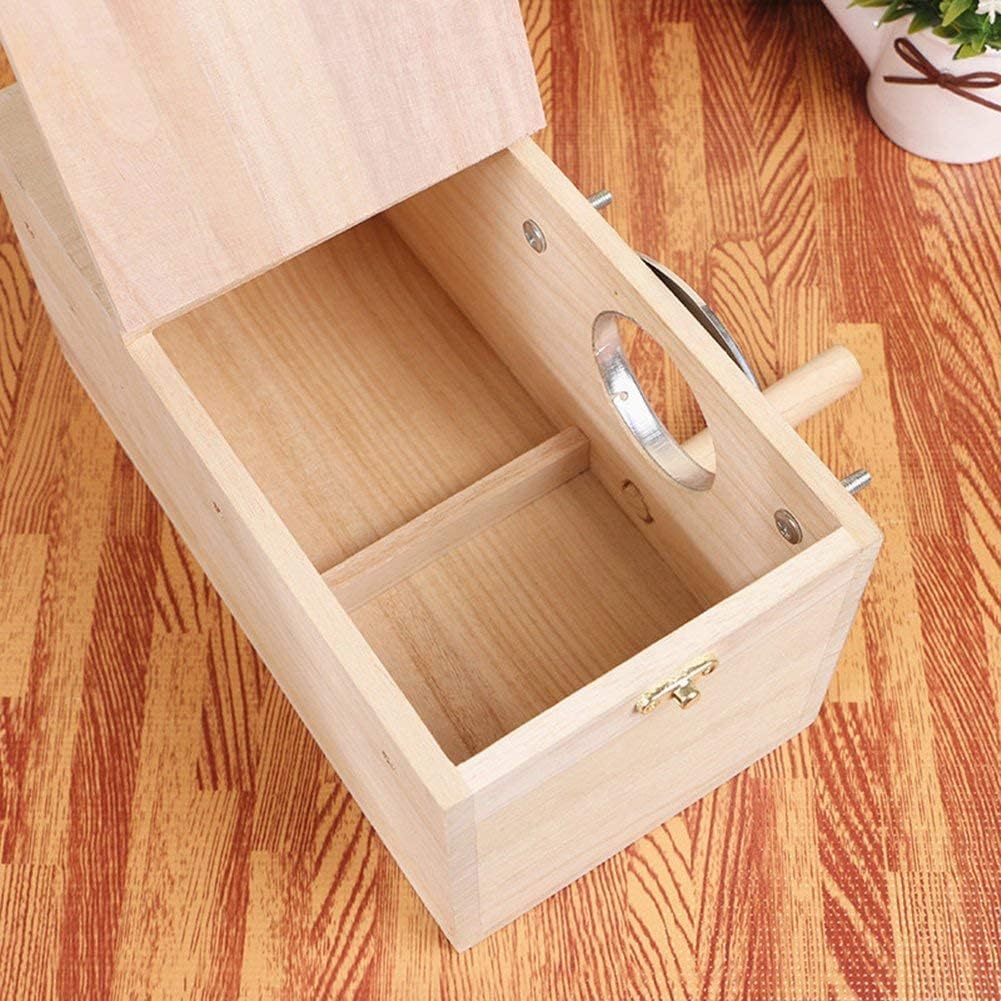 YJJKJ Pet Wood Parakeet Nest Box Bird House Breeding Nesting Bird Cage Box for Lovebirds Cockatiel Parrotlets