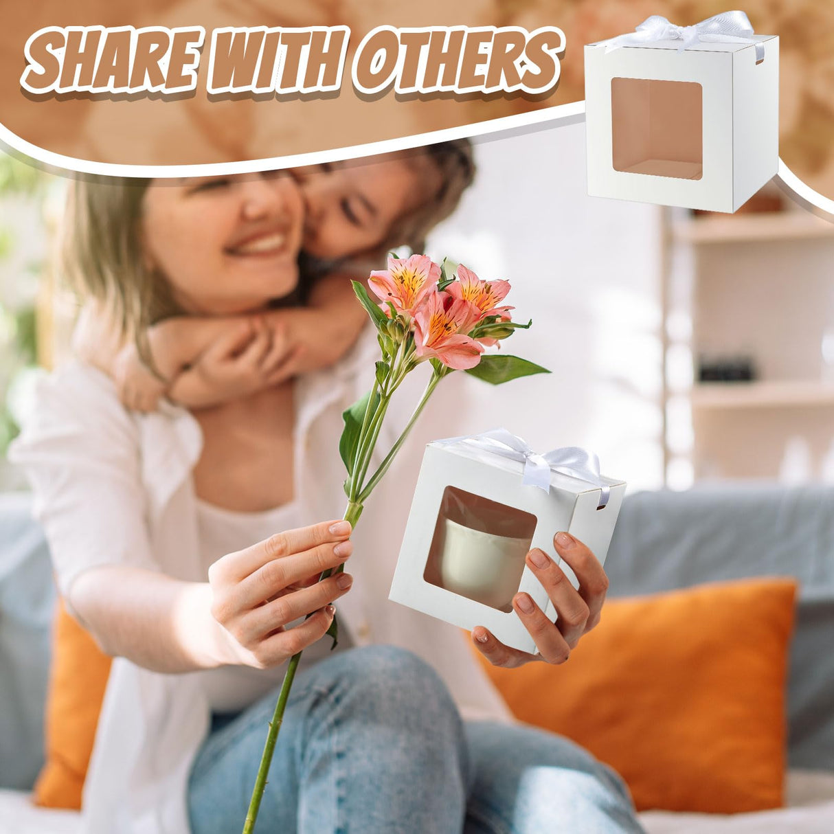 Yeaqee 24 Pcs Sublimation Mugs Gift Boxes Transparent Gift Packaging Box Christmas Mugs Gift for 11oz 12oz 15oz Blanks Mugs for Wedding Baby Shower Party Favor Yeaqee