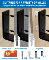 LEOPO 12 inch Shelf Bracket for DIY Floating Shelf, 1/5 inch Thick Heavy Duty Bracket, 6 Pack, 11.25” x 6” x 1.5” LEOPO