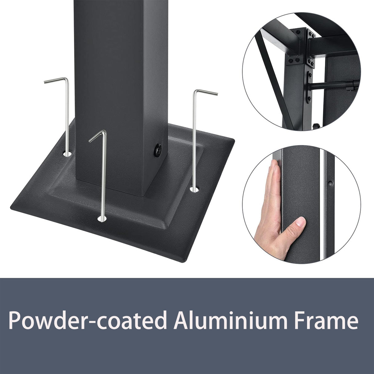 Pergola, 10×10 Outdoor Pergola w/Heavy Duty Aluminum Frame and Retractabble Sun Shade Canopy Shelter for Backyard Deck, Grey gaildon