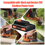 PEYESTEN 2 Pack 3000mAh 20v MAX Battery and Charger, Replacement for Black and Decker 20v Lithium Battery, Compatible with All Original Cordless Power Tools and Charger. PEYESTEN