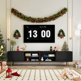 Bonzy Home 86" TV Stand, Modern Entertainment Center for 75" TV, Television Console Table with Storage Cabinets for Living Room, Black Bonzy Home