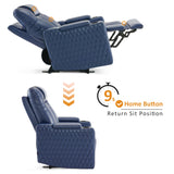 MCombo Zero Gravity Oversized Power Recliner Chair for Adults with Power Headrest & LED Light, Faux Leather Recliner Chair for Living Room & Home Theater, USB Port, Armrest Storage HTS401 MCombo