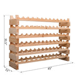 HOMCOM Stackable Wine Rack, Modular Storage Shelves, 72-Bottle Holder, Freestanding Display Rack for Kitchen, Pantry, Cellar, Natural HOMCOM