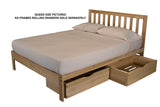 Charleston Twin XL Platform Bed by KD Frames - Unfinished Natural Wood with Slatted Headboard KD Frames