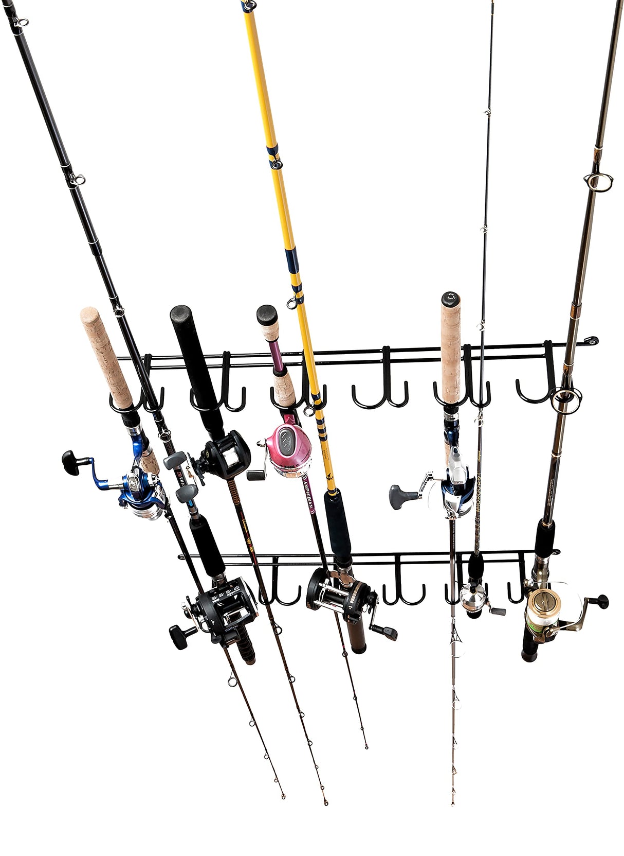 Rack'em 7009 Overhead 12-Rod Fishing Rod Rack, Pack of 1 Rack'em