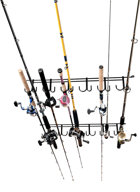 Rack'em 7009 Overhead 12-Rod Fishing Rod Rack, Pack of 1 Rack'em