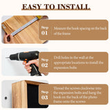 Dononr Hidden Gun Storage, Hidden Gun Safe for Pistols with 3 Metal Hooks, Wooden Picture Frames for Handgun, Hidden Storage Gun Safe Home Furniture, Concealment Furniture Storage, Rustic Brown Dononr