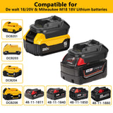 DM18M Converter Battery Adapter with USB Charging Socket for Dewalt 20V Battery & Milwaukee M18 18V Lithium Battery Converter to Makita 18V BL1830 BL1840 BL1850 Cordless Tools Use(Bare Adapter Only) JYJZPB
