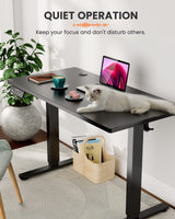 ErGear Electric Standing Desk 48 x 24 Inches, Height Adjustable Sit Stand up Desk, Memory Computer Workstation Table with Splice Board for Home Office, Black ErGear