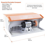 CTISMICE 1200W Jewelry Polisher with Display Screen, Variable Speed Bench Polishing Buffing Machine with Dual Exhaust Fan Blower, Dust Collector, Work Light and Eye Shield for Jewelry, Metal, Wood CTISMICE