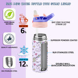 XccMe Kids Sublimation Tumbler,12oz Sublimation Water Bottle Blanks,Straight Stainless Steel Todder Sippy Cup,Double Wall Insulated Sippy Tumbler with Handle,Shrink Films,Leak Proof (Purple) XccMe