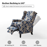 Upholstered Wingback Recliner Chair, Traditional Push Back Recliner Sofa, Mid Century Modern Lounge Armchair for Living Room, Home Theater Accent Chairs Recliners Couches (Garden) TINA'S HOME