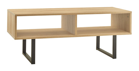 ClosetMaid 1311 Rectangular Wood Coffee Table with Storage Shelves, Natural ClosetMaid