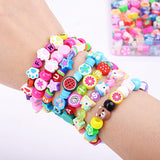 1000PCS Polymer Clay Beads Bracelet Making kit, 24 Style Cute Fun Beads Fruit Flower Animal Cake Butterfly Heart Beads Charms for Jewelry Necklace Earring Making DIY Accessories for Women Girls BBita