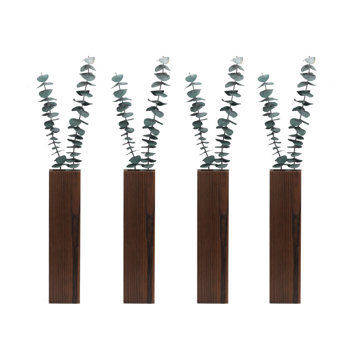 Wood Wall Planter 4 Pack Wall Decor for Artificial Flower Plants Wooden Plants Holders Wall Plant Pocket Vase Hanging for Living Room Bedroom Dining Rmeosye