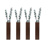 Wood Wall Planter 4 Pack Wall Decor for Artificial Flower Plants Wooden Plants Holders Wall Plant Pocket Vase Hanging for Living Room Bedroom Dining Rmeosye