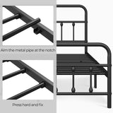 Yaheetech Classic Metal Platform Bed Frame Mattress Foundation with Victorian Style Iron-Art Headboard/Footboard/Under Bed Storage/No Box Spring Needed/Full Size Black Yaheetech
