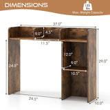Tangkula Brown Desktop Bookshelf and Storage Hutch with 5 Shelves for Organised Workspaces Tangkula