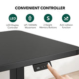 FEZIBO L Shaped Standing Desk, 63" Corner Standing Desk with Electric Adjustable Height, L Shaped Adjustable Desk with Splice Board, Black FEZIBO