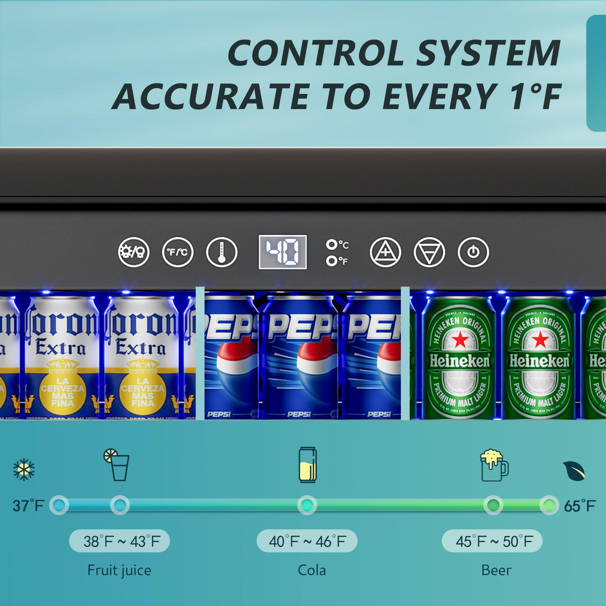 EUHOMY 24 Inch Beverage Refrigerator, 180 Can Built-in Beverage Cooler, Under Counter Beer Fridge with Glass Door for Soda, Water, Wine - For Kitchen, Bar or Office EUHOMY