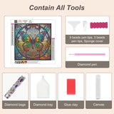Anuver Butterfly Diamond Painting Kits for Adults, 5D DIY Diamond Art Kits for Beginners, Full Drill Diamond Painting Kits for Home Wall Decor, Stained Glass, 12x12 Inch Anuver