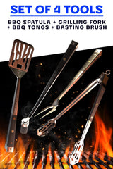 Dalstrong 4-Piece Professional BBQ Pitmaster Grill Set - Premium High-Carbon Stainless Steel Grilling Accessories - 18 inch Length - Silicone Brush, Spatula, Tongs, Fork - G10 Handles Kitchen Set Dalstrong