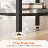 SUPERJARE Nightstand with Charging Station, Bed Side Table with Adjustable Fabric Drawer, Night Stand for Bedroom, 3-Tier Storage End Table, for Living Room, Black SUPERJARE