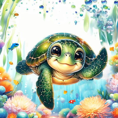 ARPADAMO Diamond Art Kits for Adults,5D Sea Turtles Diamond Painting DIY Flower Diamond Art Diamond Painting Kits for Adult,Round Full Drill Diamonds, Diamond Art Kits for Home Decor-12x12inch