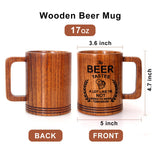 Funny Beer Lover Gift for Men Women Boyfriend Dad Husband Brother Large Wooden Beer Mug Gag Retirement Gifts for Coworkers Friend Man Mug Gift Wood Beer Stein Cool Retired Gifts Tankard Viking Mug Ayiaren
