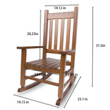 Hngilkoo Wooden Rocking Chair for Toddlers and Children Comfy Recliner Rocker for Baby Girls Outdoor Lounge Chair for Kids Age 6-10 Indoor Brown Hngilkoo